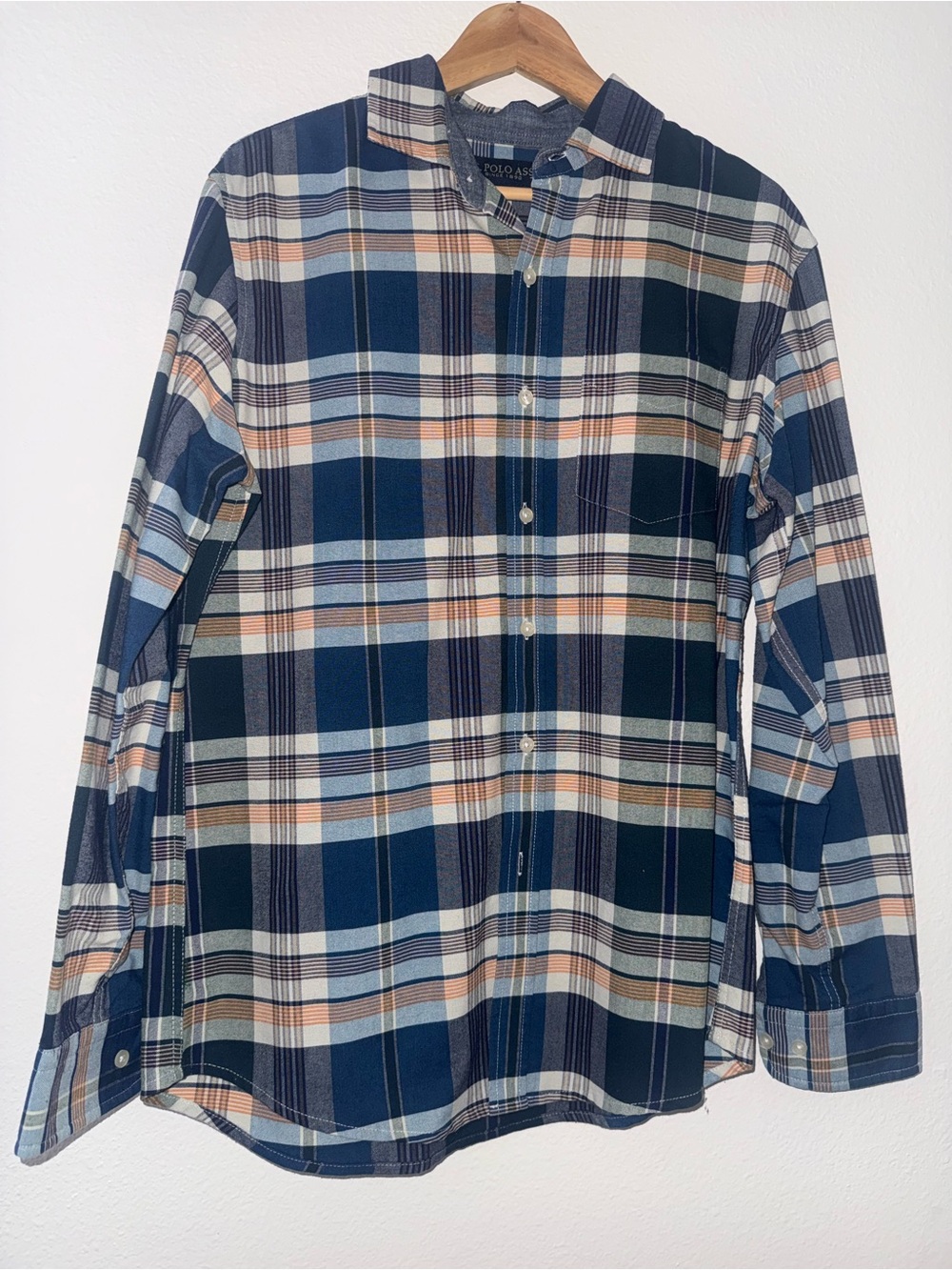U.S. Polo Assn. Navy, Cream & Tan Plaid Button-Down Shirt